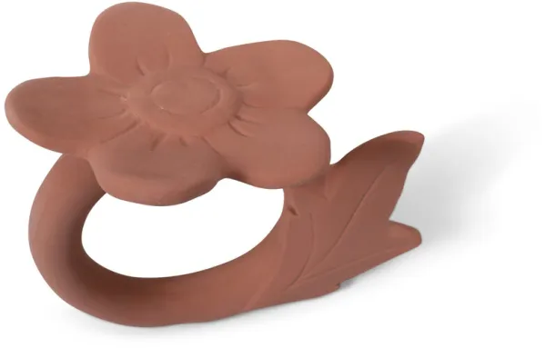 Flower teething ring in natural rubber