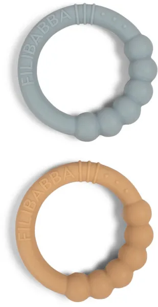 Silicone teething ring 2-pack - silt green