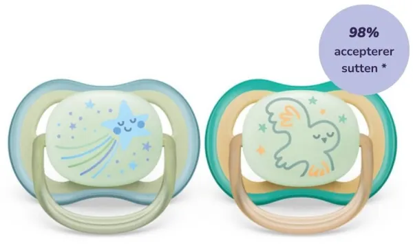 Dummy, Ultra Air Night 0–6 months. 2-pack